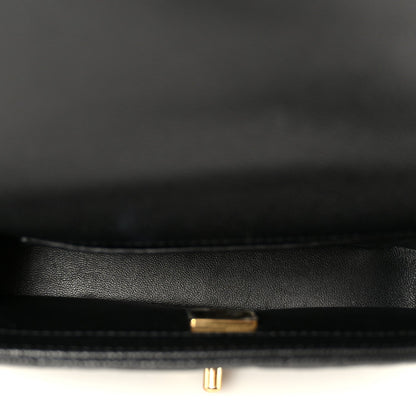 Caviar Quilted Mini Sweetheart Rectangular Flap Black