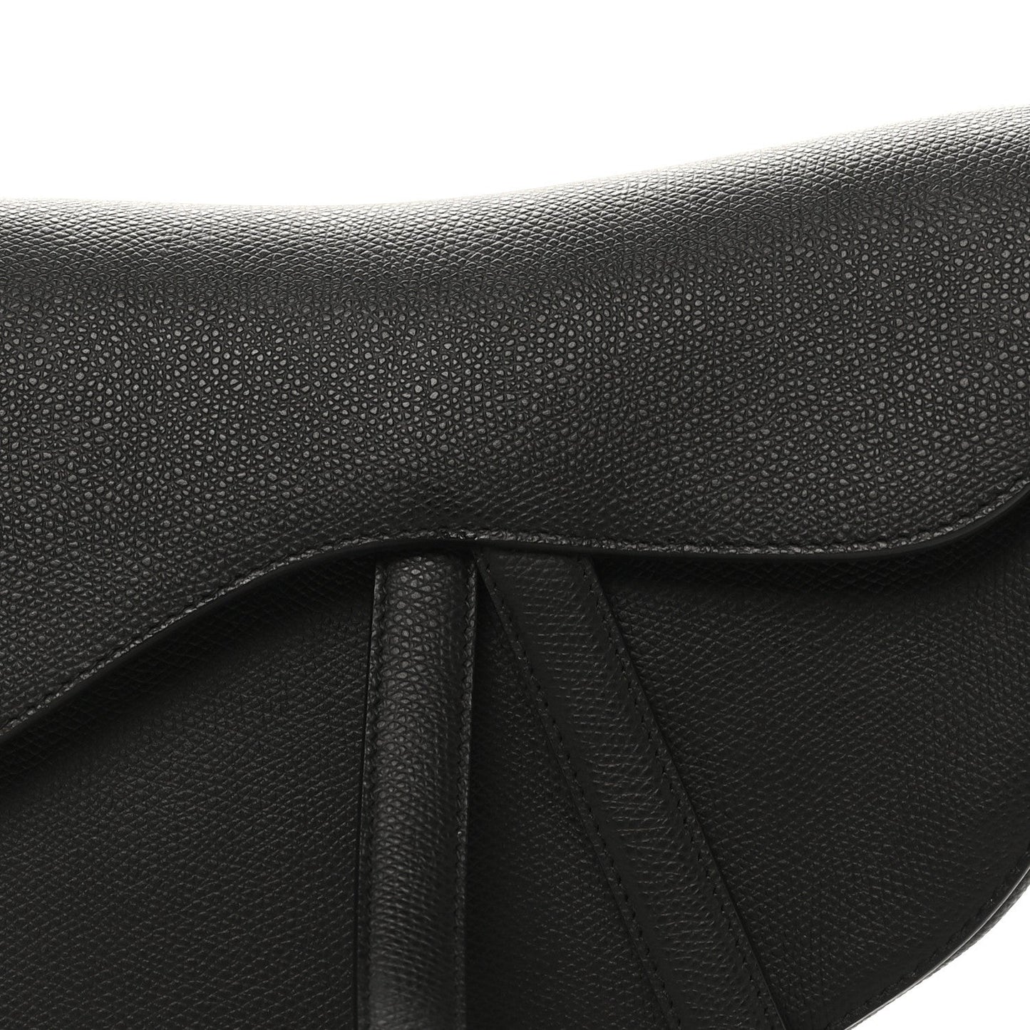 Grained Calfskin Saddle Bag Black