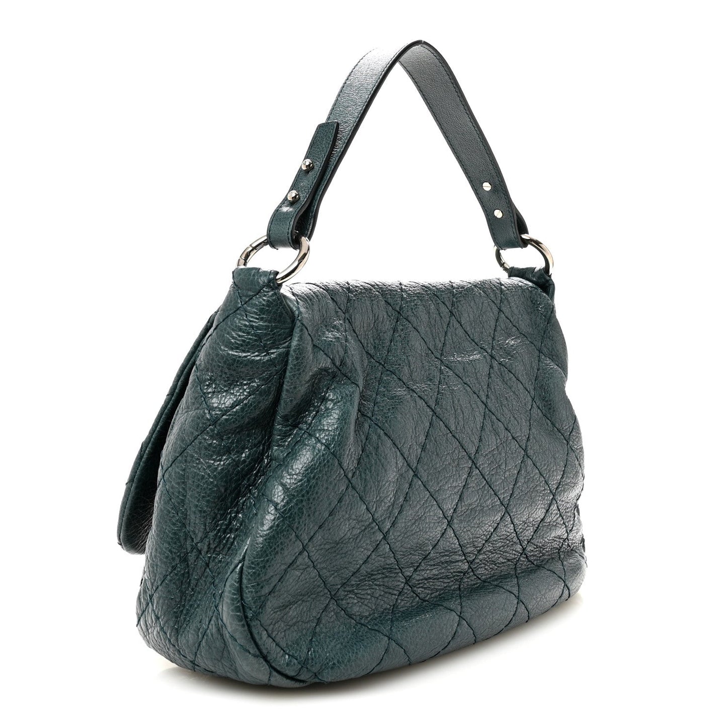 Glazed Calfskin Stitched XL On The Road Flap Blue