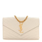 Grain De Poudre Matelasse Chevron Monogram Chain Wallet Crema Soft