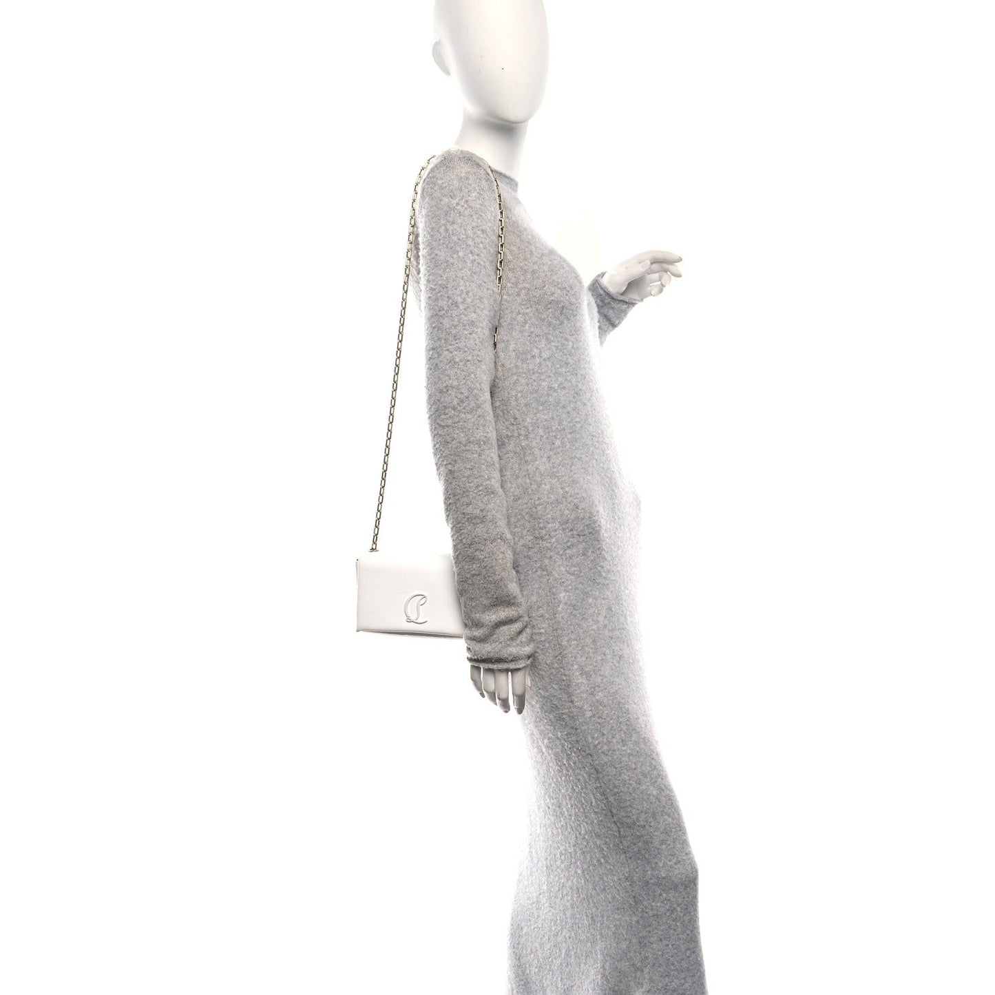 Naplak Patent Calfskin Monochrome Small Loubi54 Shoulder Bag White