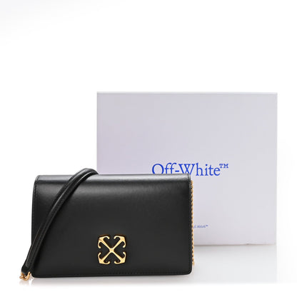 OFF WHITE Calfskin Jitney 0.5 Shoulder Bag Black