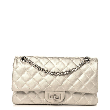 Metallic Lambskin Quilted 2.55 Reissue 225 Flap Silver