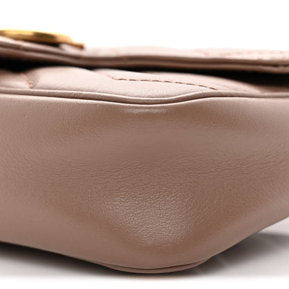 Calfskin Matelasse Super Mini GG Marmont Shoulder Bag Porcelain Rose