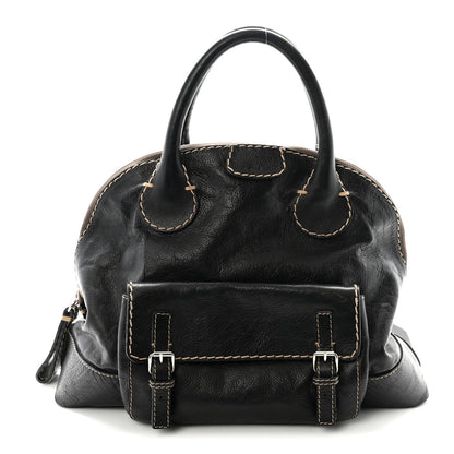 Calfskin Edith Dome Bowler Black