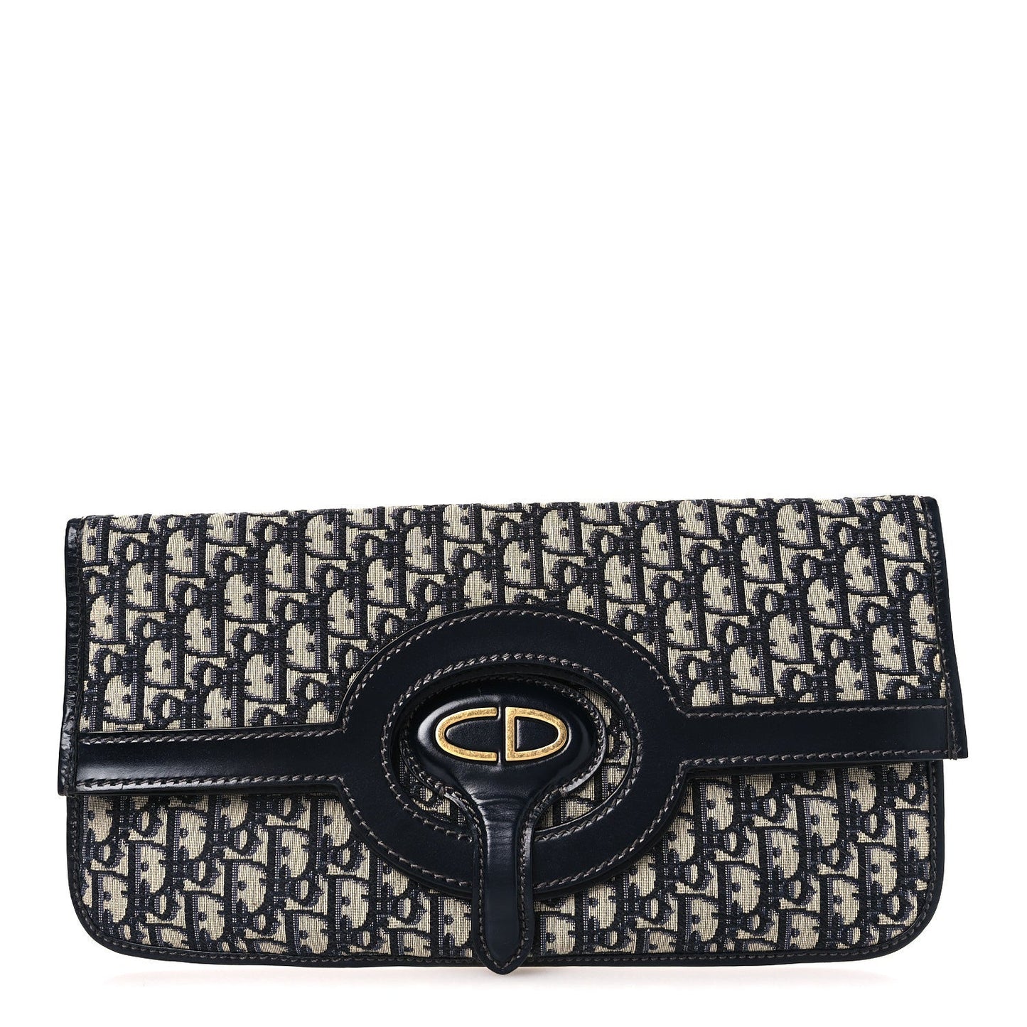 Oblique Fold Over Clutch Blue