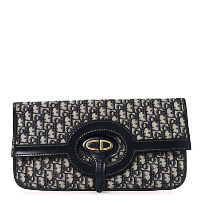 Oblique Fold Over Clutch Blue