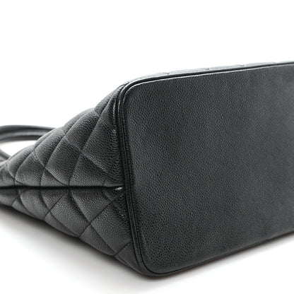 Caviar Quilted Medallion Tote Black