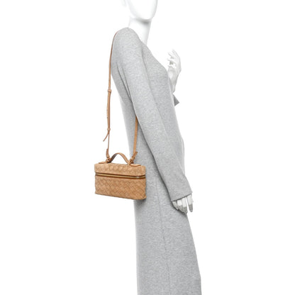 Suede Intrecciato Bang Bang Vanity Case Amber