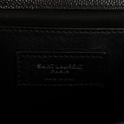 Grain De Poudre Textured Mixed Matelasse Triquilt Medium Monogram Monochrome Satchel Black