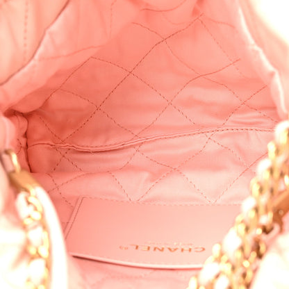 Shiny Calfskin Quilted Mini Chanel 22 Light Pink