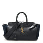 Calfskin Suede Small Monogram Downtown Cabas Navy Blue