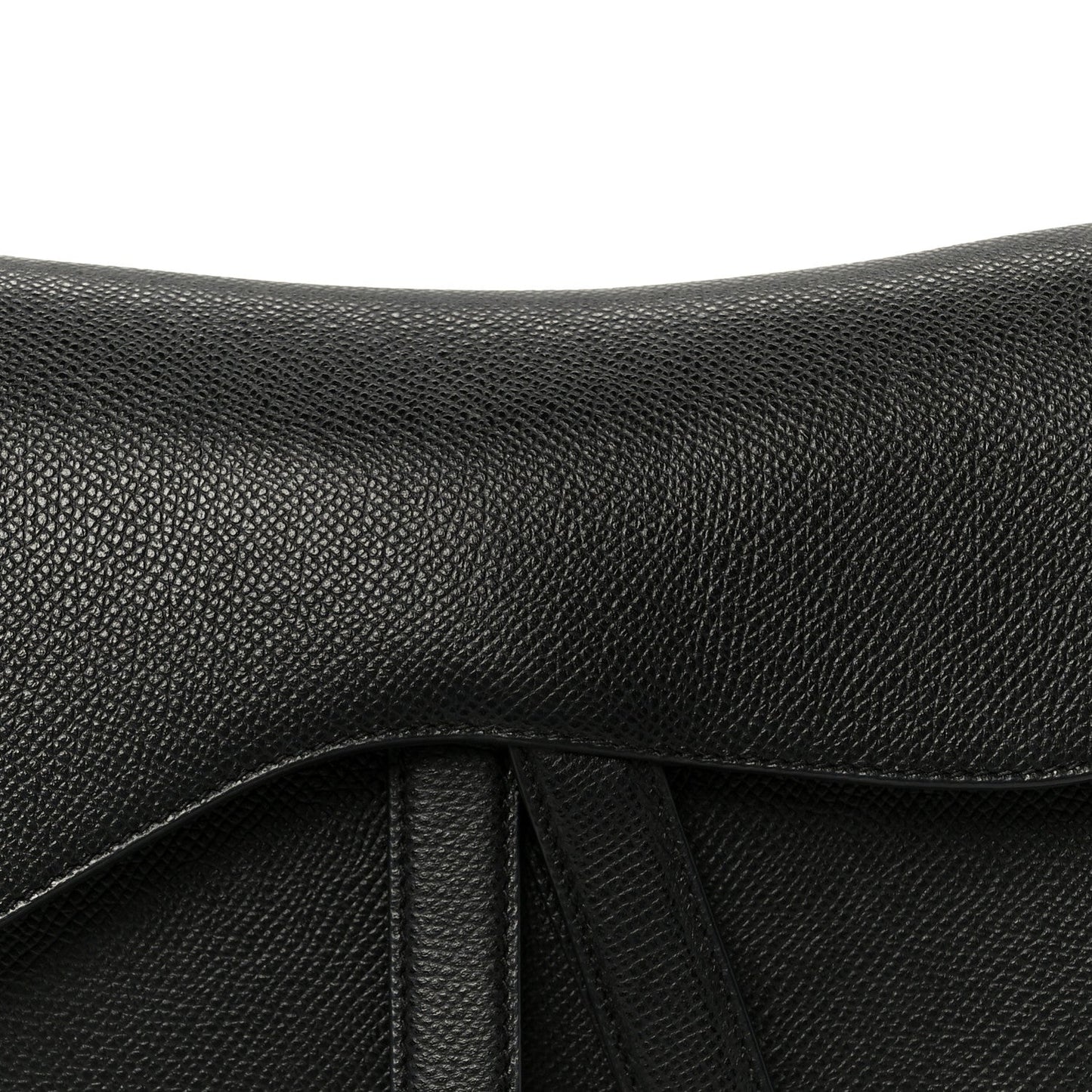 Grained Calfskin Saddle Bag Black
