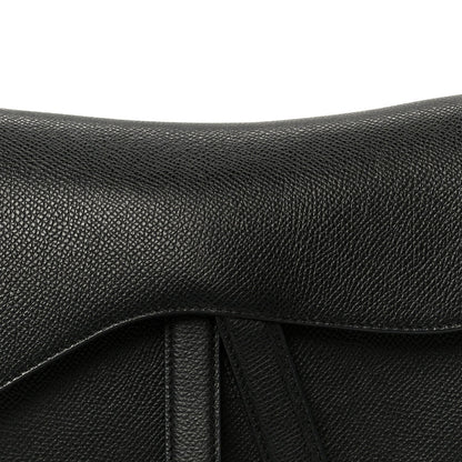 Grained Calfskin Saddle Bag Black