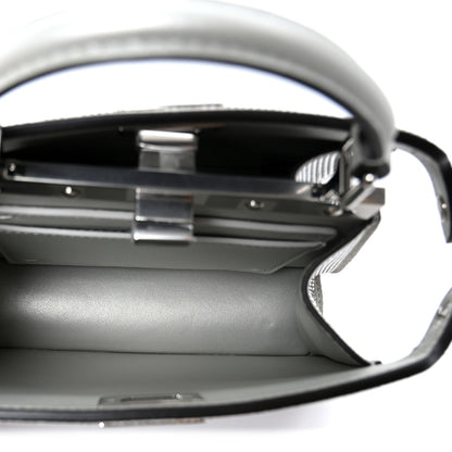 Iridescent Crystal Vitello Laminato Suede FF Petite Peekaboo I SEE U Satchel Cappuccino