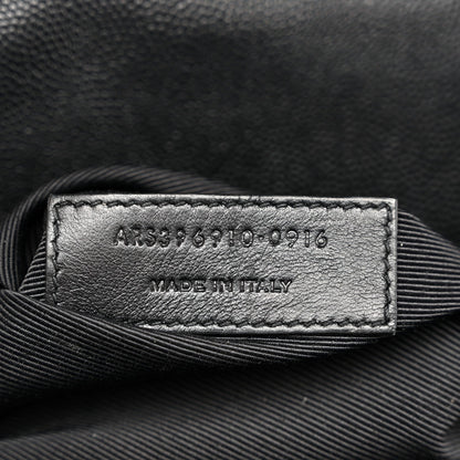 Grain De Poudre Matelasse Chevron Large Monogram Satchel Black