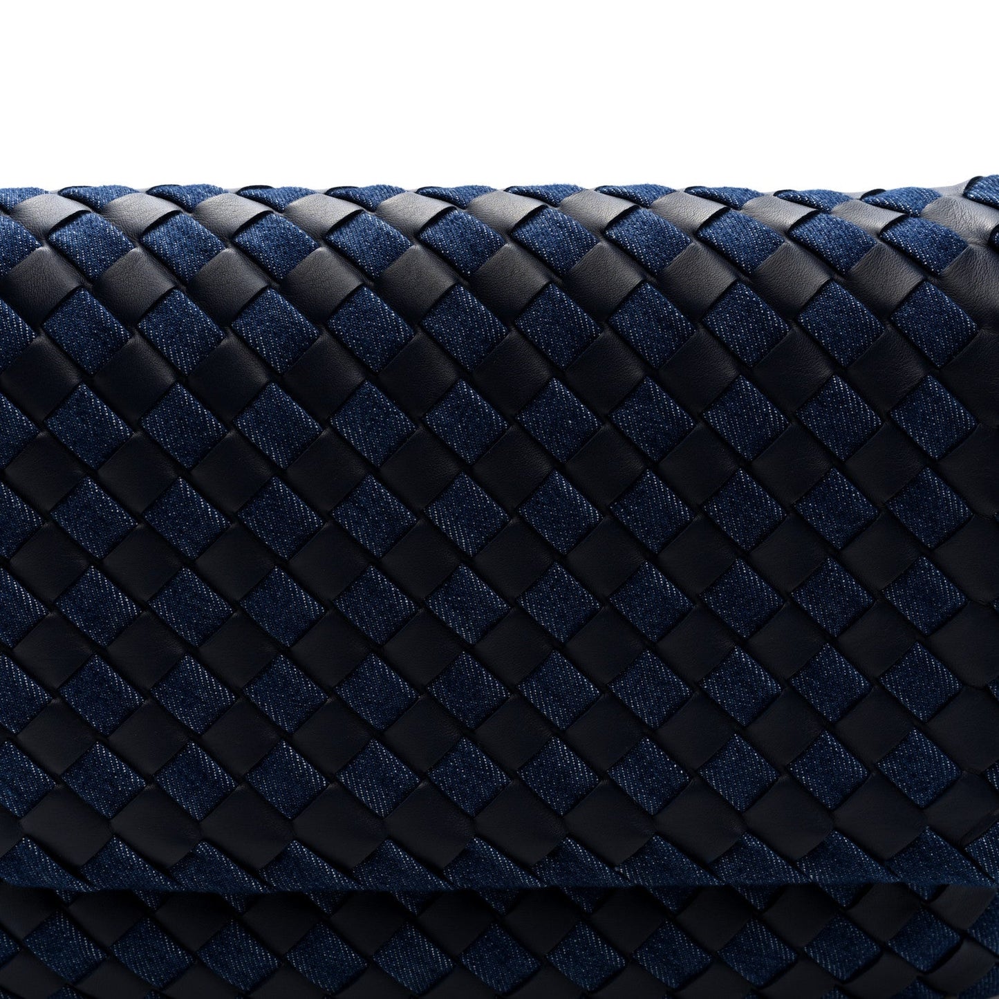 Denim Nappa Intrecciato Padded Messenger Abyss Indigo