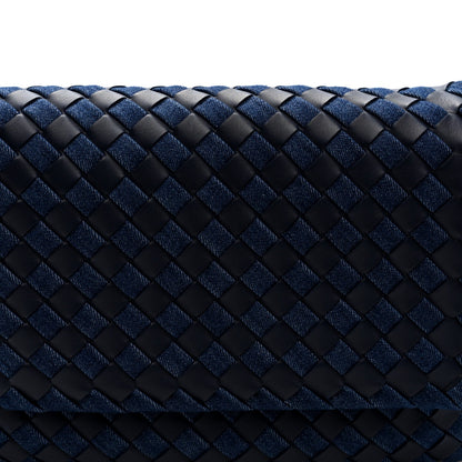 Denim Nappa Intrecciato Padded Messenger Abyss Indigo