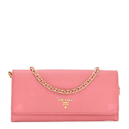 Saffiano Metal Oro Chain Wallet Ibisco
