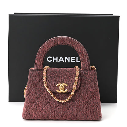 Denim Quilted Nano Kelly Shopper Orange Black