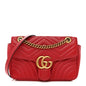 Calfskin Matelasse Small GG Marmont Shoulder Bag Hibiscus Red