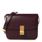 Box Calfskin Teen Classic Box Flap Bag Burgundy
