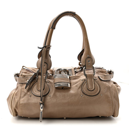 Calfskin Medium Paddington Satchel Beige