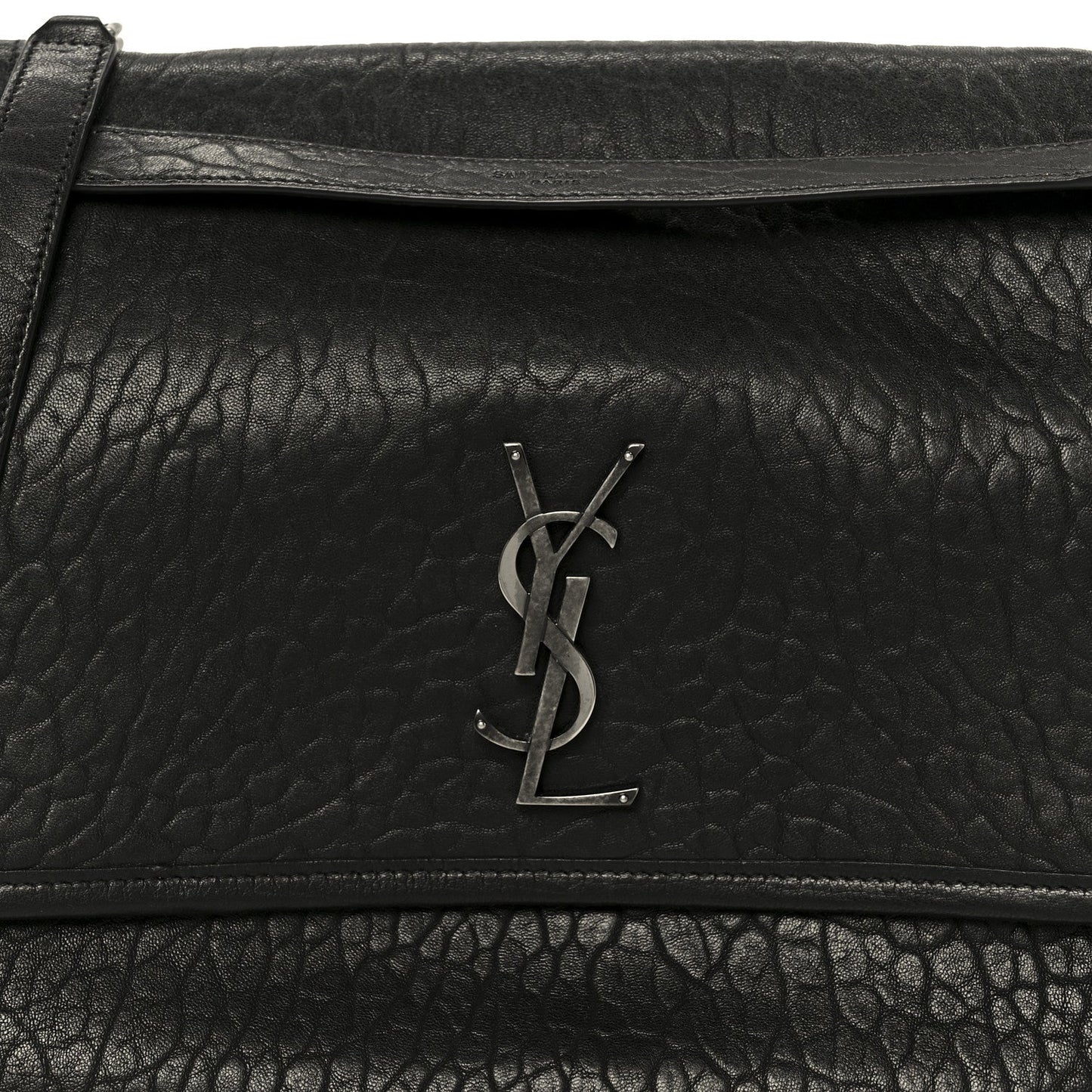 Grained Lambskin Monogram Large Niki Chain Satchel Black