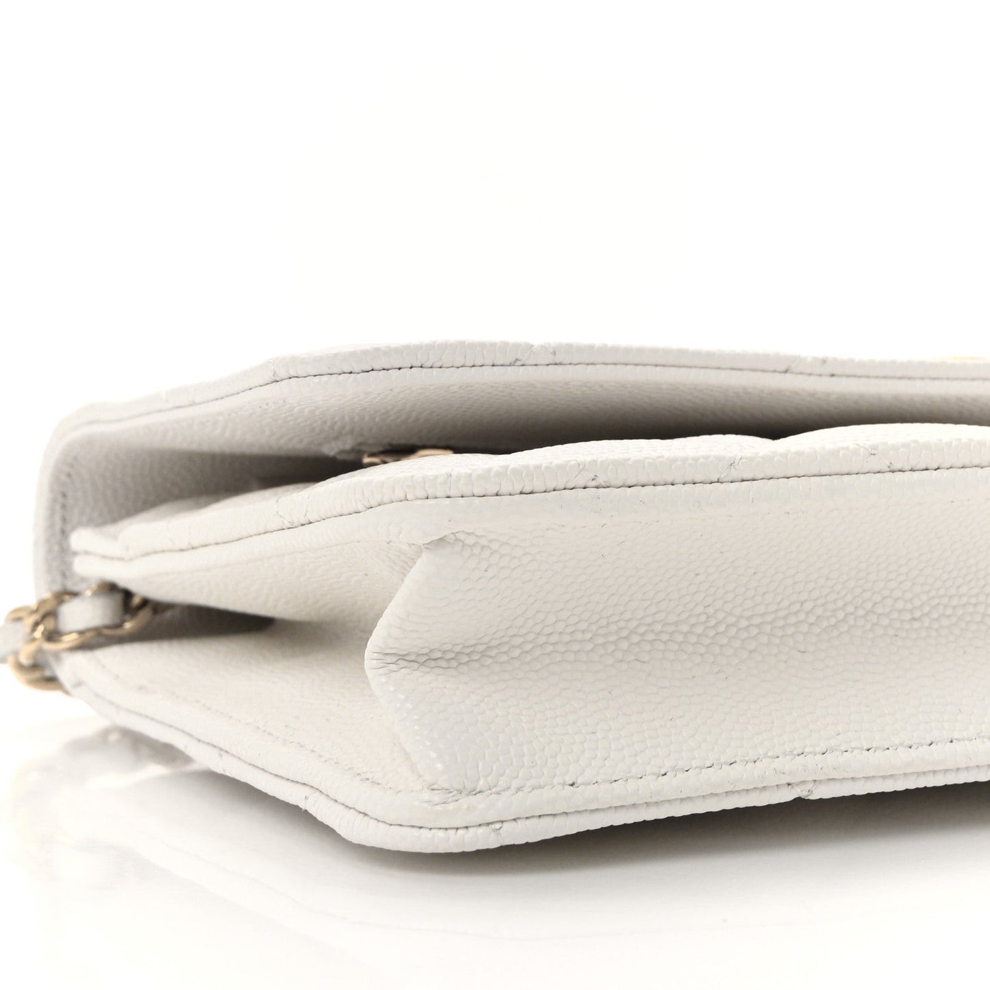 Caviar Quilted Enamel Coco Casino Wallet On Chain WOC White