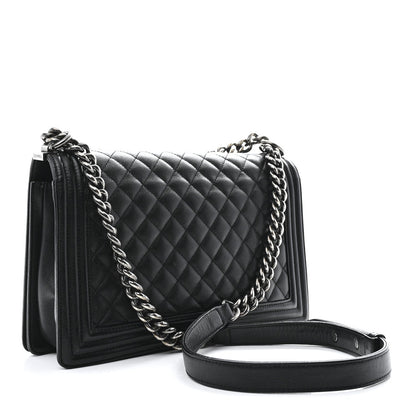 Caviar Quilted New Medium Boy Flap Black