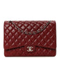 Caviar Quilted Maxi Double Flap Dark Red