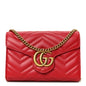 Calfskin Matelasse GG Marmont Chain Wallet Hibiscus Red