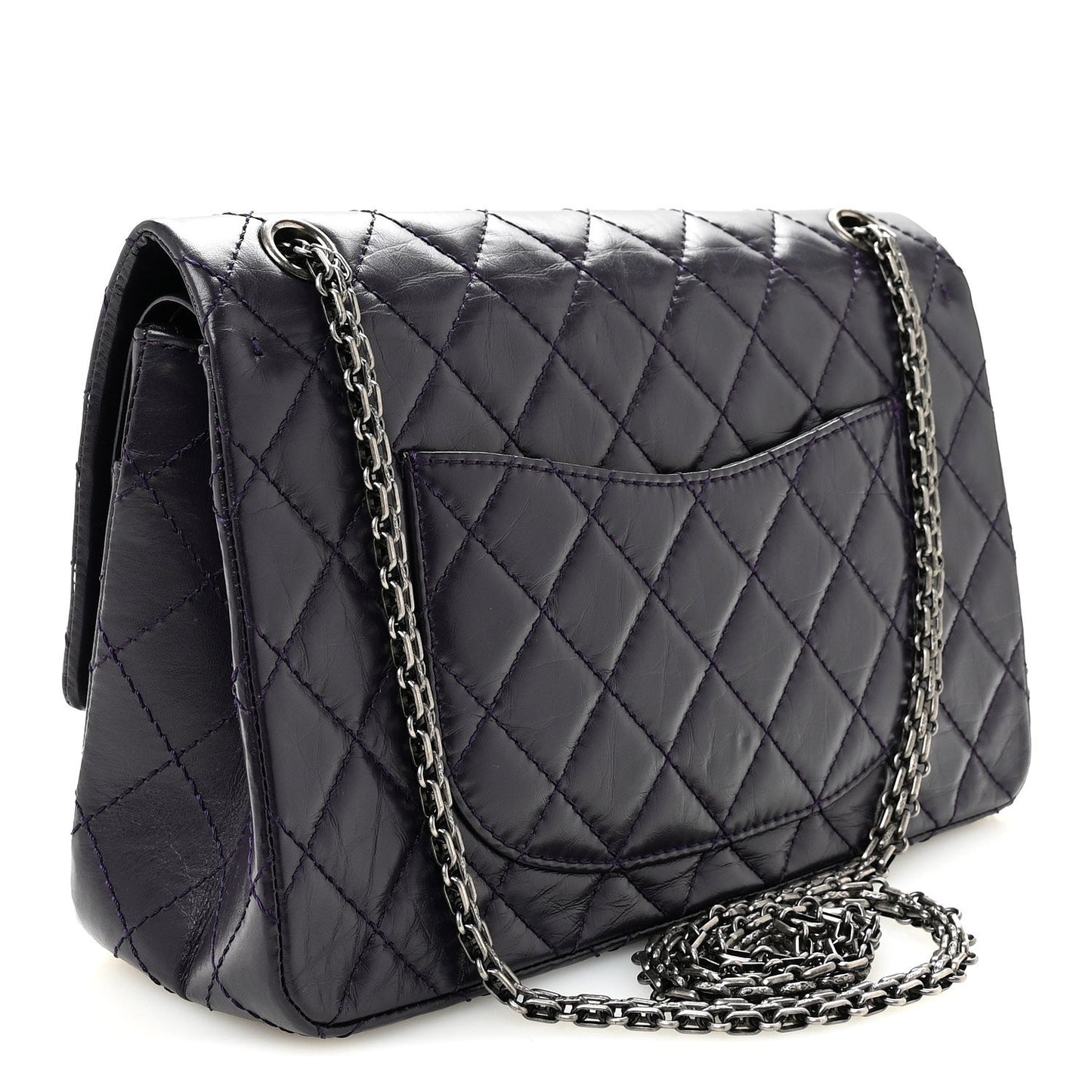 Aged Calfskin Quilted 2.55 Reissue 226 Flap Purple