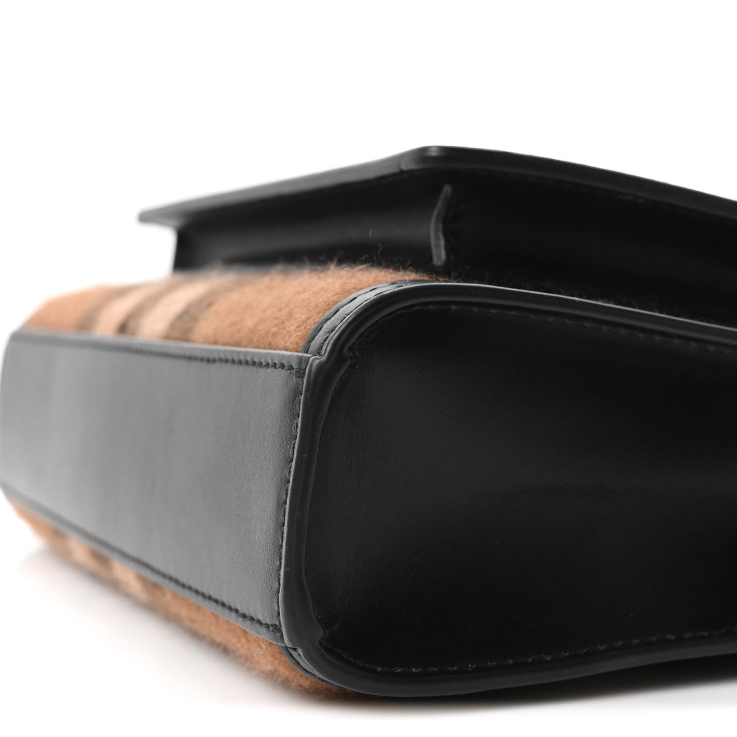 Smooth Calfskin Cashmere Check Mini Pocket Bag Brown