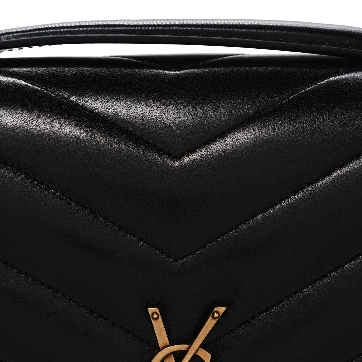 Lambskin Chevron Quilted Large LouLou Black