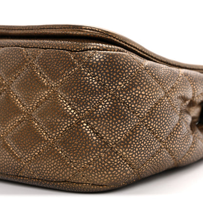 Metallic Caviar Medium Timeless CC Flap Bronze