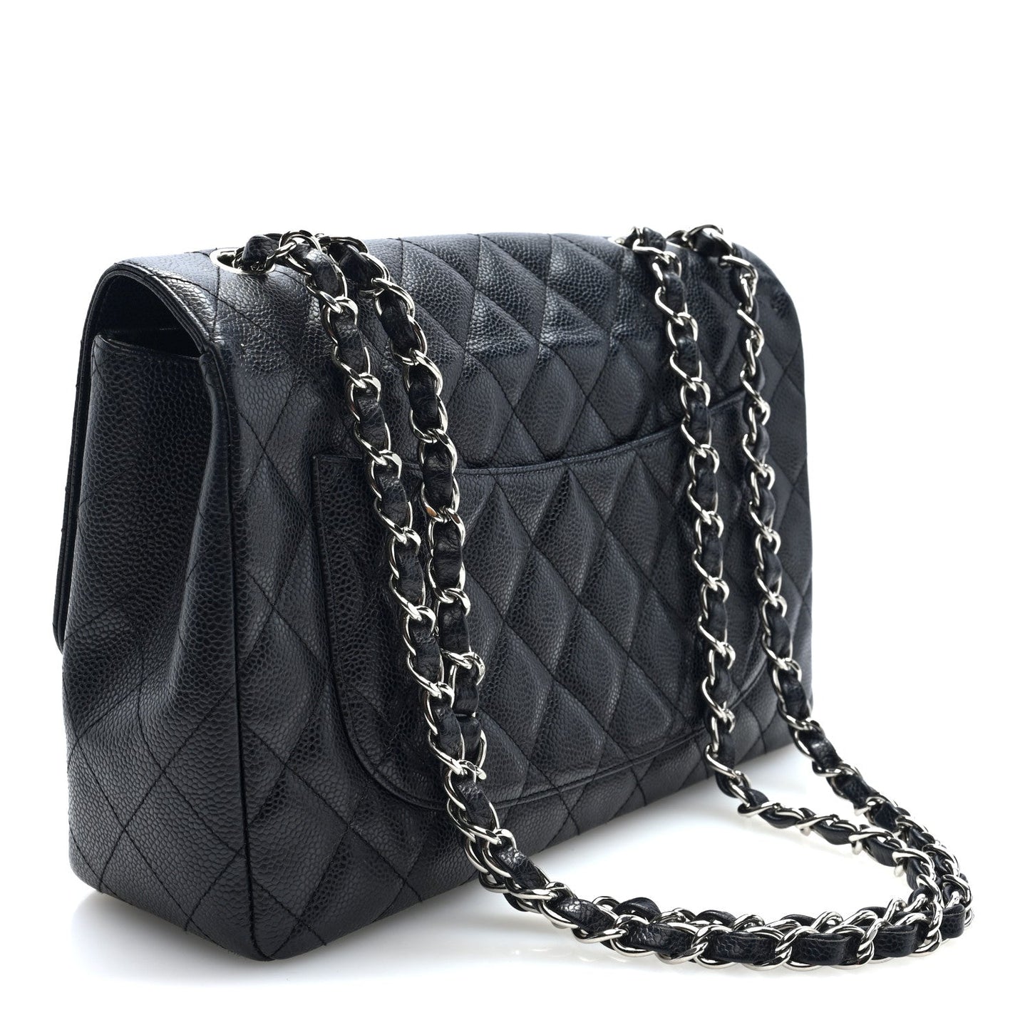 Caviar Quilted Jumbo Single Flap Black
