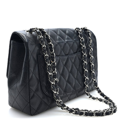 Caviar Quilted Jumbo Single Flap Black