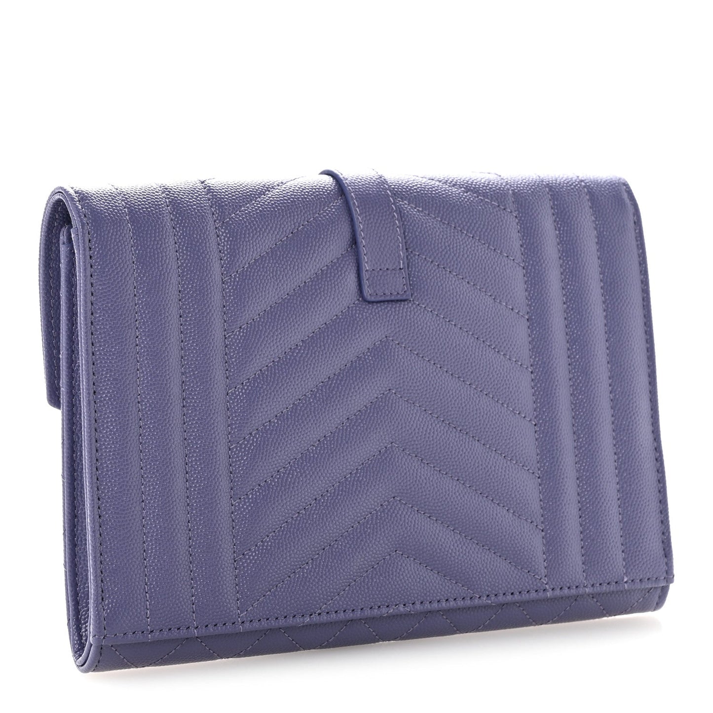 Grain De Poudre Textured Mixed Matelasse Triquilt Monogram Clutch Dark Wisteria