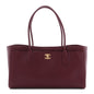 Calfskin Archetype Small Shopping Tote Dark Burgundy