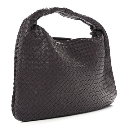 Nappa Intrecciato Large Veneta Hobo Ebano