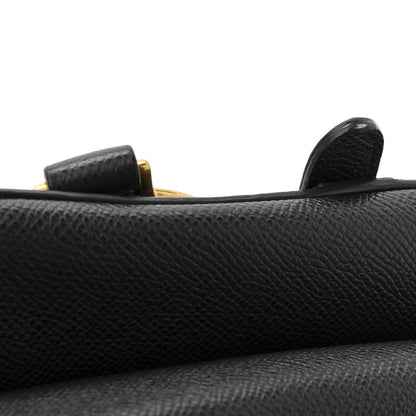 Grained Calfskin Saddle Bag Black