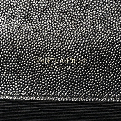 Grain De Poudre Textured Mixed Matelasse Triquilt Medium Monogram Satchel Black