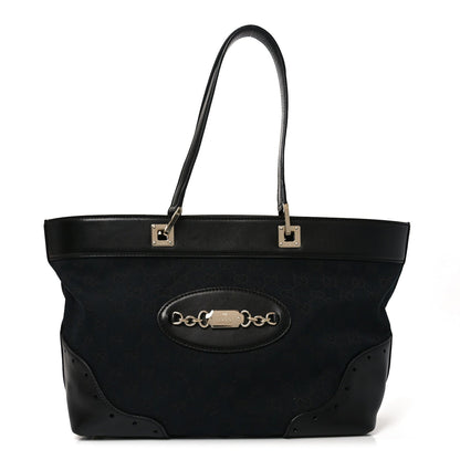 Monogram Large Punch Tote Black