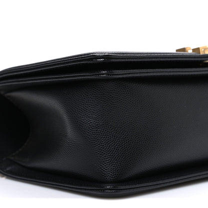 Caviar Quilted Medium Boy Flap Black