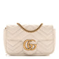 Calfskin Matelasse Super Mini GG Marmont Shoulder Bag White