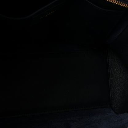 Calfskin Suede Small Monogram Downtown Cabas Navy Blue