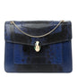 Shiny Karung Medium Serpenti Forever Crossbody Bag Dark Blue