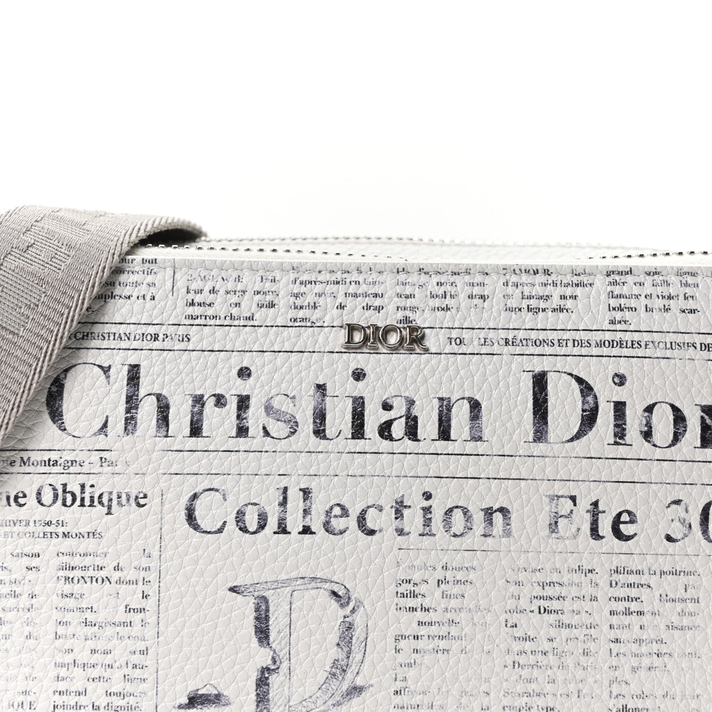 X DANIEL ARSHAM Grained Calfskin Newspaper Messenger White