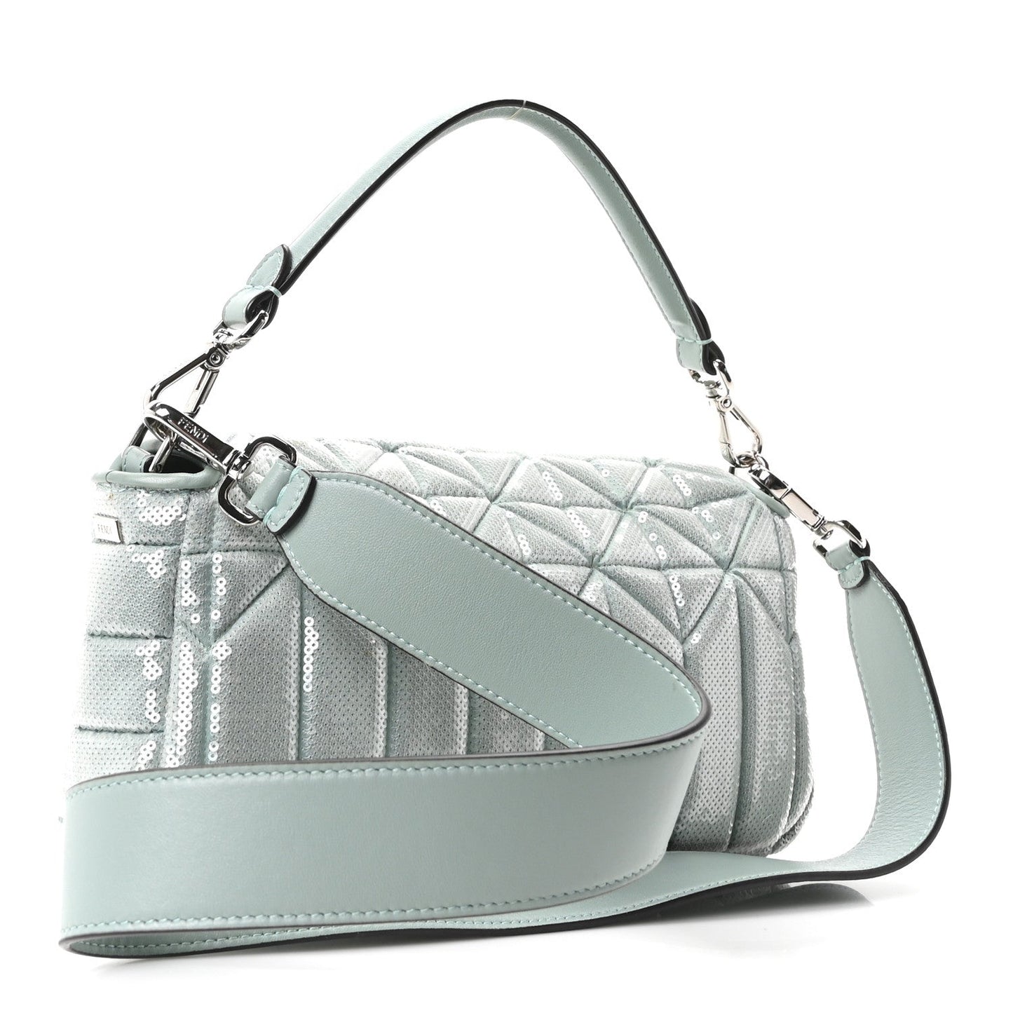 Sequin Paillettes Nappa Baguette Light Blue